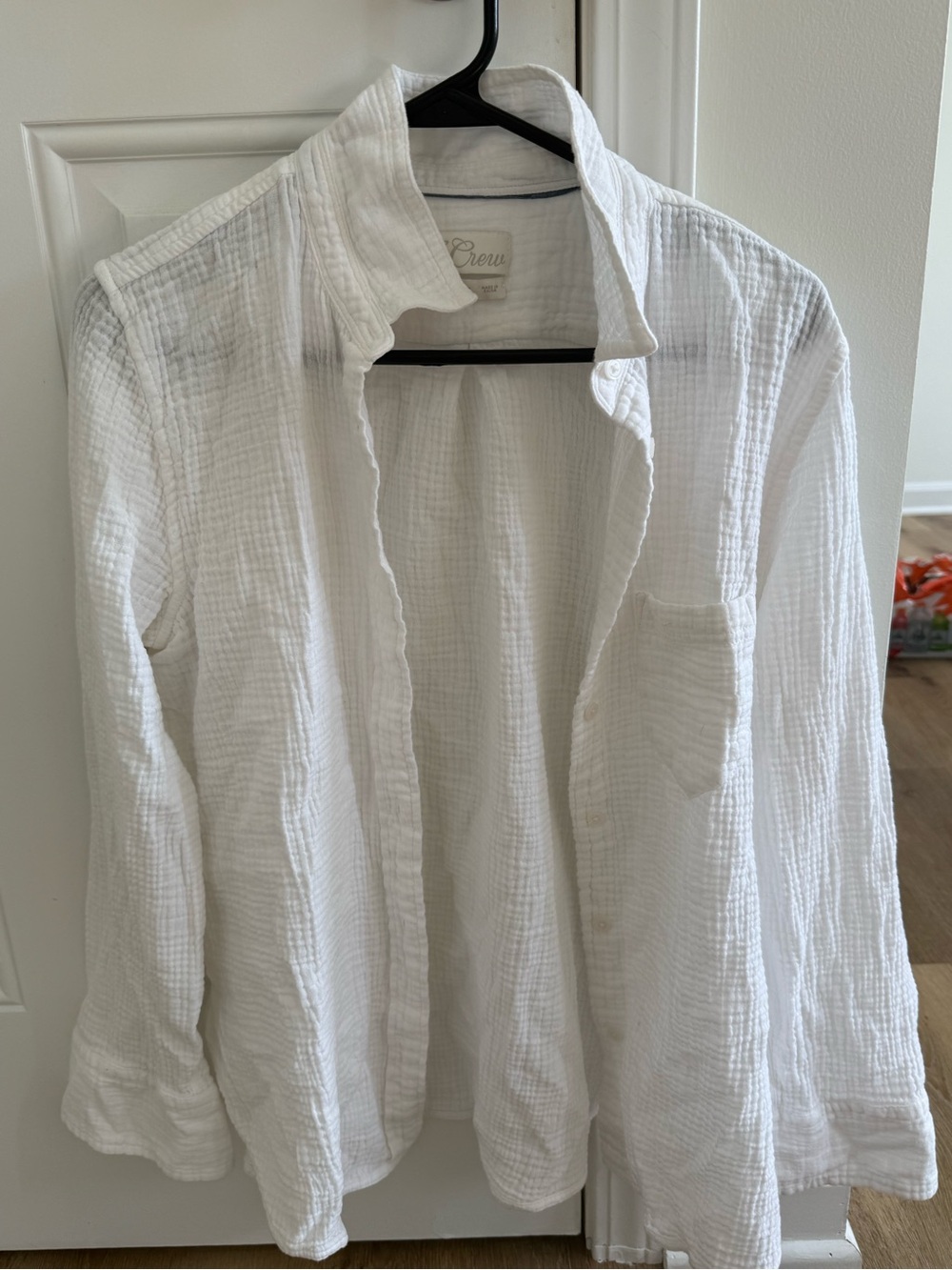 J. Crew White Gauze Button-Down Shirt